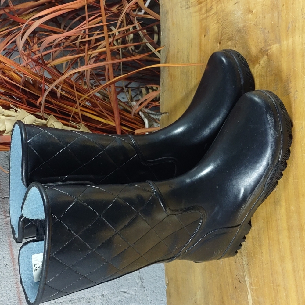 Sperry Top Sider Nellie Quilted Rubber Rain Boots Womens